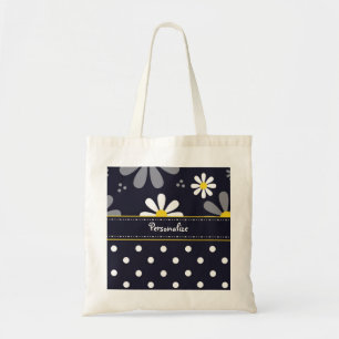 Bolsa Tote Margaridas femininos e bolinhas da modificação c