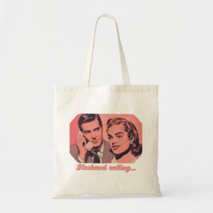 Bolsa Tote Marido Chamando Ilustração de Telefone Retrô Eng