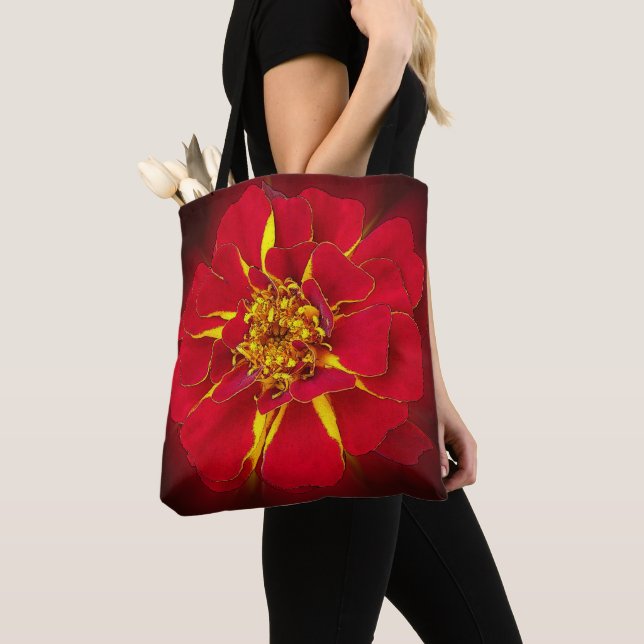 Bolsa Tote marigold vermelho vivo (Close Up)