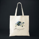 Bolsa Tote marinho azul azul azul florérgica casamento<br><div class="desc">Um adorável design floral com elegantes azuis e marinhos azuis.</div>
