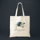 Bolsa Tote marinho azul azul azul florérgica casamento<br><div class="desc">Um adorável design floral com elegantes azuis e marinhos azuis.</div>