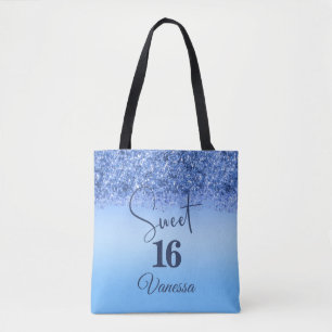 Bolsa Tote Marinho Azul Brilhante Doce 16 Aniversário Girly S