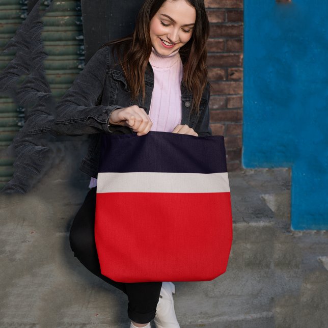 Bolsa Tote Marinho Azul com Vermelho (Criador carregado)