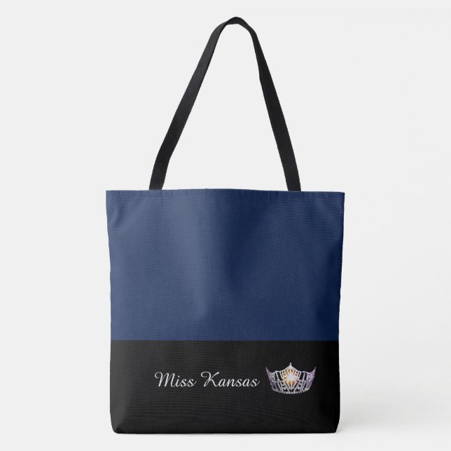 Bolsa Tote Marinho Bag Grande da Miss América Silver Crown To (Frente)