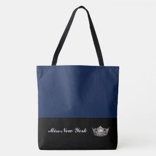 Bolsa Tote Marinho Bag Grande da Miss América Silver Crown To