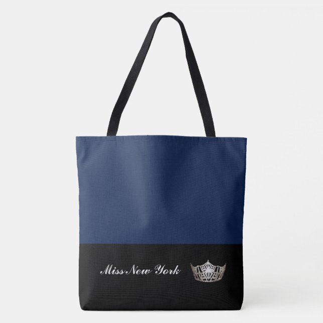 Bolsa Tote Marinho Bag Grande da Miss América Silver Crown To (Frente)