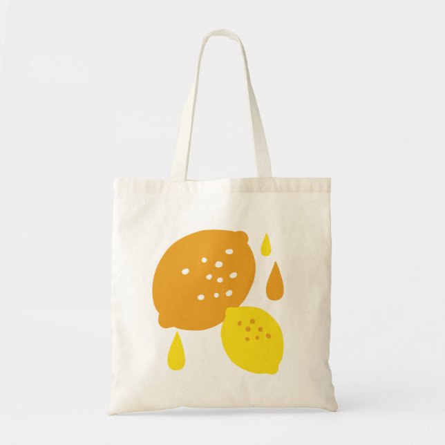Bolsa Tote Marinho Blue Lemon Art - Refrescando o Citrus Desi (Frente)