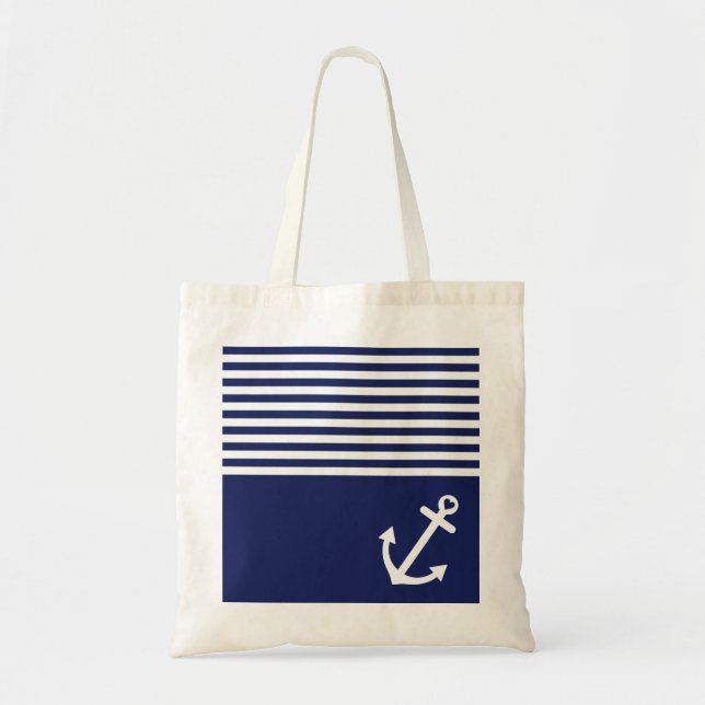 Bolsa Tote Marinho Blue Love Anchor Náutico (Frente)