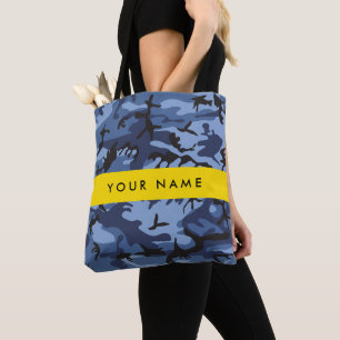 Bolsa Tote Marinho Camuflagem Azul Seu nome Personaliza