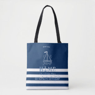Bolsa Tote Marinho de Âncora de Barcos Náuticos, Blue Strik