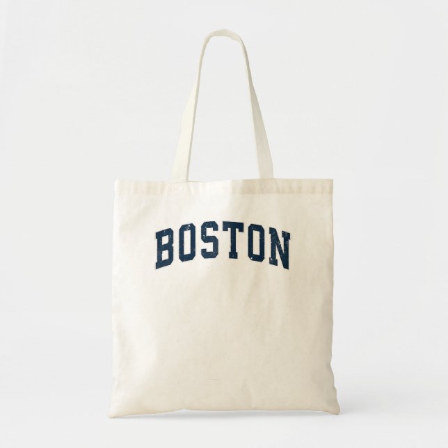 Bolsa Tote Marinho de Design de Esporte do Boston Massachuset (Frente)