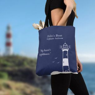 Bolsa Tote Marinho de farol azul