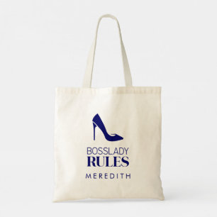 Bolsa Tote Marinho de logotipo Boss Lady Rules Stiletto