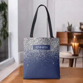 Bolsa Tote Marinho de Monograma Glama Azul