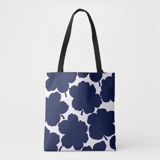 Bolsa Tote Marinho de Sangue Monocromático Branco (Frente)