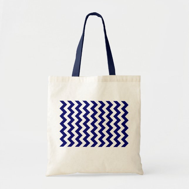 Bolsa Tote Marinho e Zigzag branco (Frente)