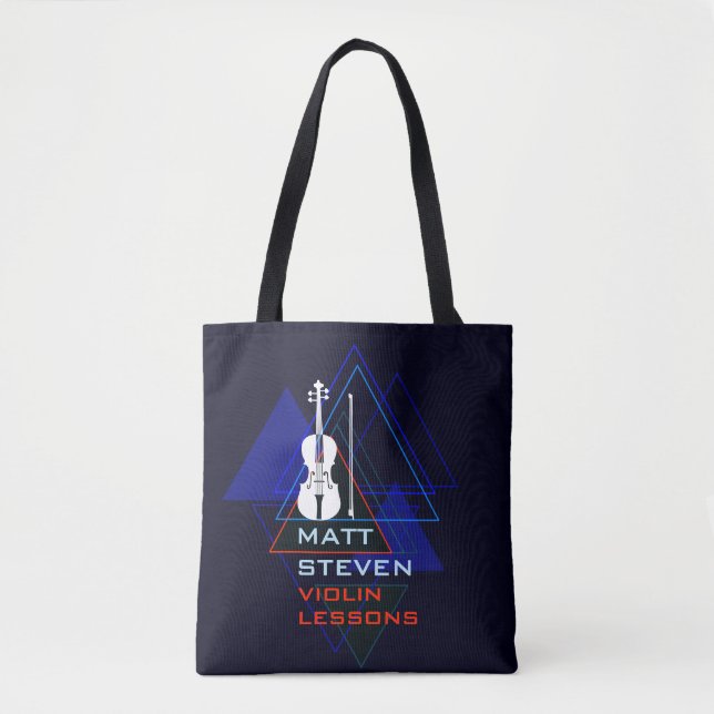 Bolsa Tote Marinho Moderno e Masculino Blue Music Designer (Frente)