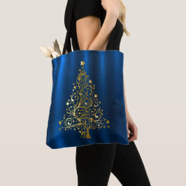 Bolsa Tote Marinho Ouro de Natal Azul