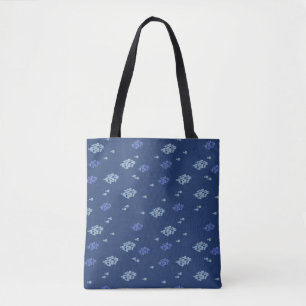 Bolsa Tote Marinho Textura azul com design de repetição de 