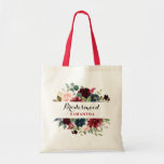 Bolsa Tote Marinho Vermelho Floral Boho Bridesmaid presente<br><div class="desc">Marinho Vermelho Floral Russo Boho Casamento de Watercolor / chá de panela de presente de damas de honra. Perfeito para um casamento de outono/verão. O design apresenta um buquê impressionante de burgundy / Marsala, pêssego, flores marinhos com folhas correspondentes. Por favor, encontre mais designs e variações na minha loja de...</div>