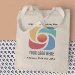Bolsa Tote Marketing Personalizado Para Adicionar Seu Logotip<br><div class="desc">Saco simples de marketing chic para uma empresa ou empresa moderna que procura um presente de cliente para clientes ou funcionários. Adicione seu logotipo e nome corporativo personalizados.</div>
