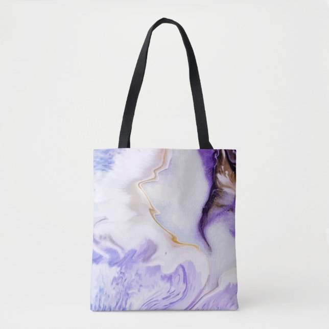 Bolsa Tote Mármore abstrato púrpura (Frente)
