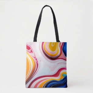 Bolsa Tote Mármore azul-preto-branco-cor-de-rosa