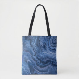 Bolsa Tote Mármore Azul Profundo