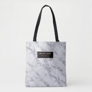 Bolsa Tote Mármore Branco com detalhes femininos em rosegold