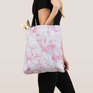 Bolsa Tote Mármore Branco Rosa   