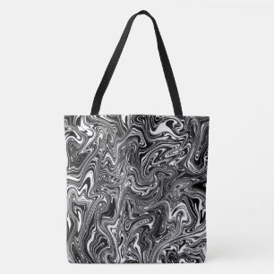 Bolsa Tote Mármore Líquido abstrato Preto e Branco