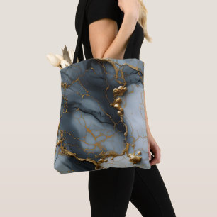 Bolsa Tote Mármore Onyx Fumê com Veias Douradas