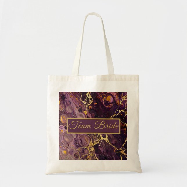 Bolsa Tote Mármore Roxo Elegante Ameixa  (Frente)