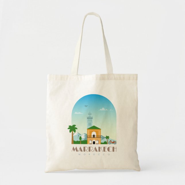Bolsa Tote Marrakech, morocco Skyline (Frente)