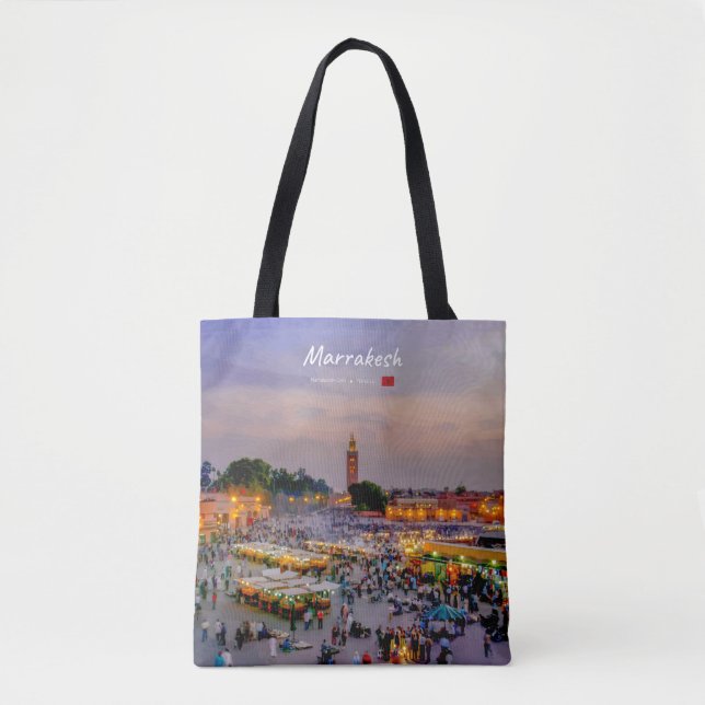 Bolsa Tote Marraquexe, Marrocos - Praça Jemaa el Fnaa (Frente)