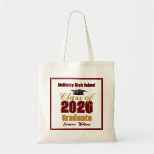Bolsa Tote Marrom Dourado Turma de 2026 Graduação Personaliza