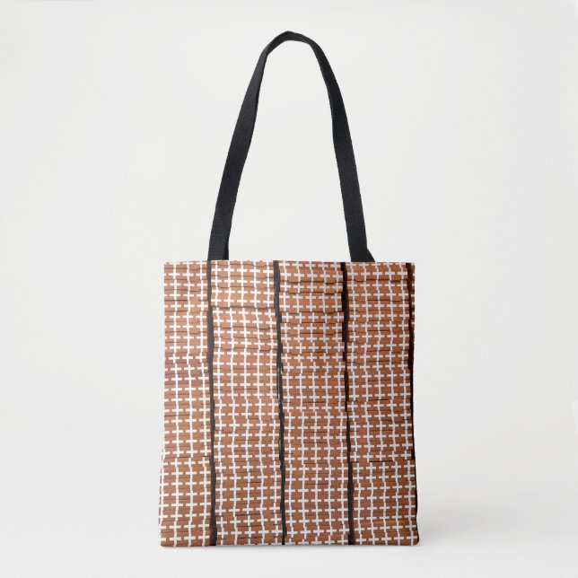 Bolsa Tote Marrom e Branco Retro  (Frente)
