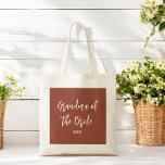 Bolsa Tote marrom terracota da Avó da Noiva<br><div class="desc">Bolsa Tote Avó da Noiva em Marrom Terracota e Branco,  Ideal para Casamentos,  Festa de Noivado,  Jantar de Rehearsal. Confira mais produtos com este design na coleção abaixo.</div>