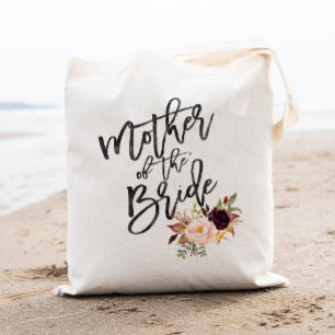 Bolsa Tote Marsala burgundy Mãe Floral da noiva