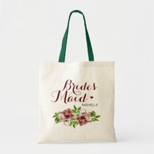 Bolsa Tote Marsala Red Floral Bridesmaid