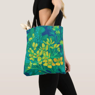 Bolsa Tote Marsh Marigold Summer Wildflower Pintura Floral