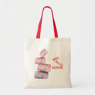 Bolsa Tote Marshmallow Balancing Candy Pun Tote Bag