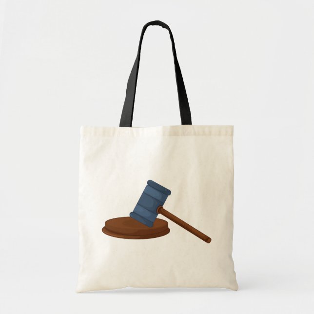 Bolsa Tote Martelo de Juiz de Madeira Tribunal (Frente)