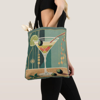 Bolsa Tote Martini Hora do Coquetel Design Meados do Século