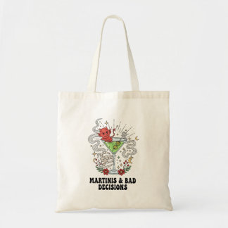 Bolsa Tote Martinis & Bad Decisions Diabo Coquetel Engraçado 
