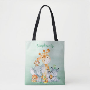 Bolsa Tote Maruca Verde-Marinha Códrica Safari Selva Animais