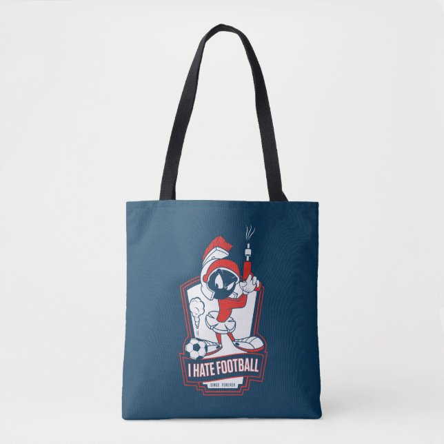 Bolsa Tote MARVIN O MARCIANO™ "Detesto Futebol Americano" Grá (Frente)