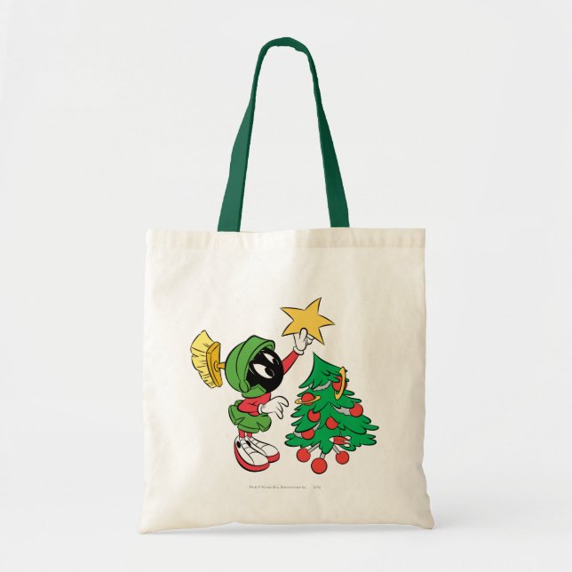 Bolsa Tote MARVIN THE MARTIAN™ colocando estrela na árvore (Frente)