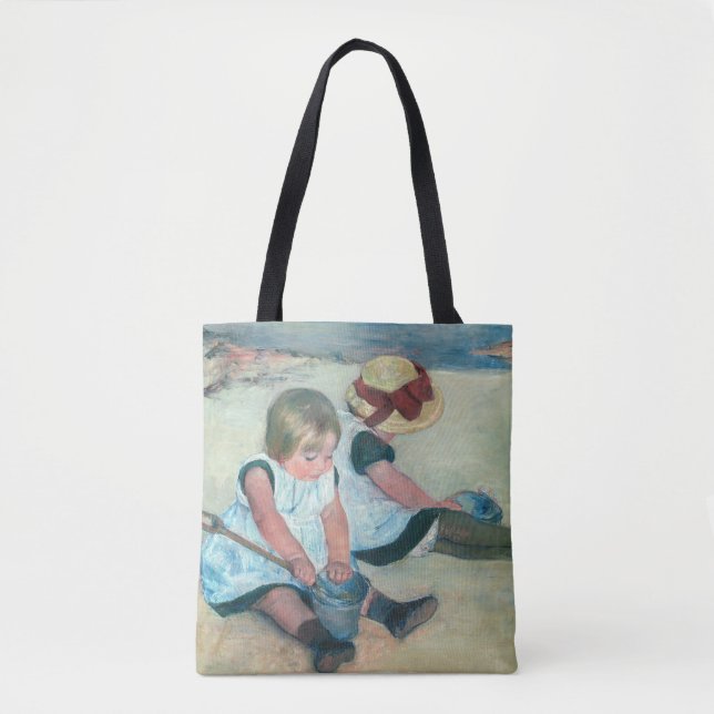 Bolsa Tote Mary Cassatt - Crianças Brincando na Praia (Frente)