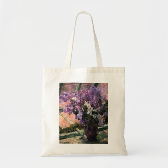 Bolsa Tote Mary Cassatt - Lilases em uma janela (Frente)